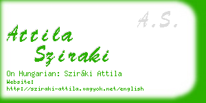 attila sziraki business card
